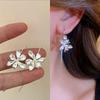 Refined Iris Flower Earrings for Women - Elegant, Cool, and Stylish Design with Needle Ear Hook.