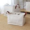 Cotton-Linen Storage Basket With Handle Japanese Style Desktop Storage Basket Children's Toy And Miscellaneous Storage Box