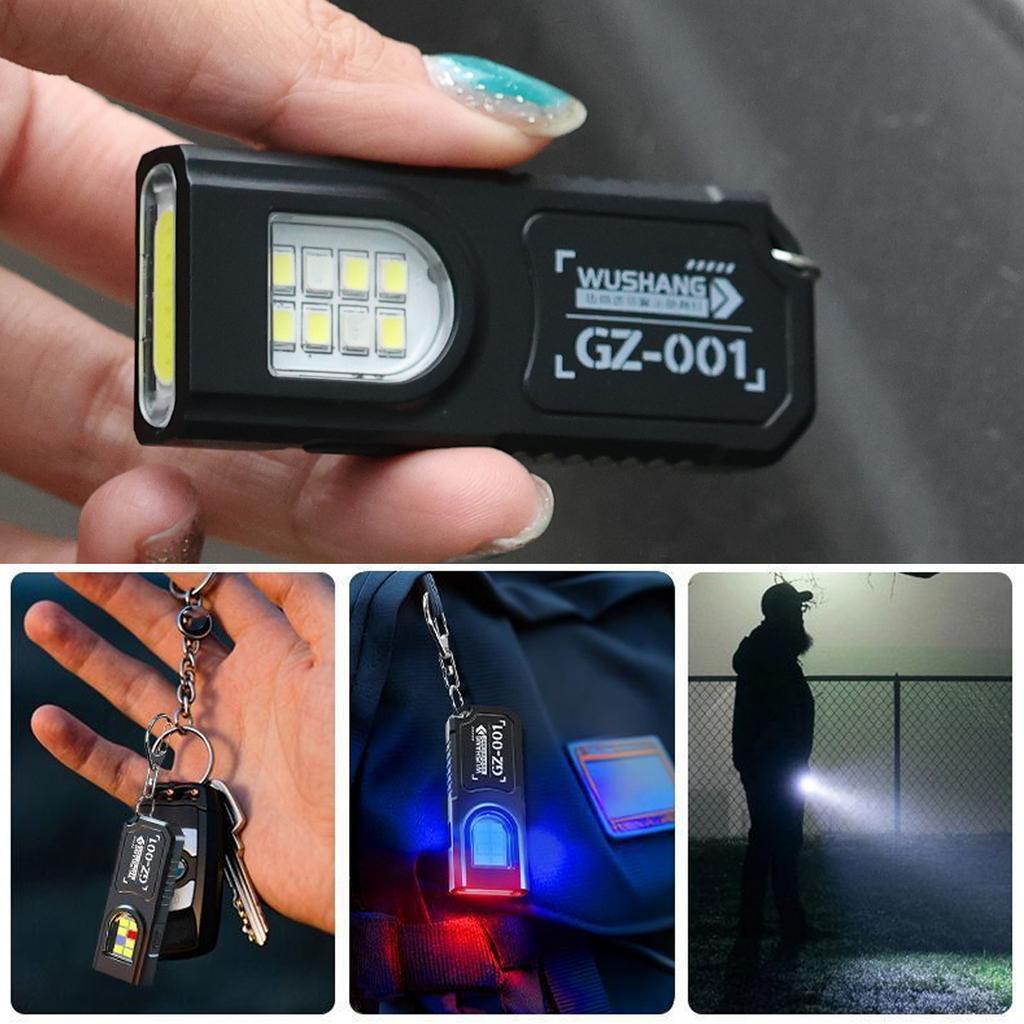Mini Keychain Lamps USB Charging Head Torch Light Waterproof Hiking Camping Lights Protable Rechargeable Keychain Flashlights