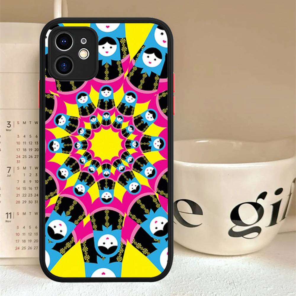 

Russian Dolls Matryoshka Cute Phone Case For IPhone 16 15 14 13 12 11 Pro Max Plus X XS MAX Black Matte Phone Fundas iphone 15 plus