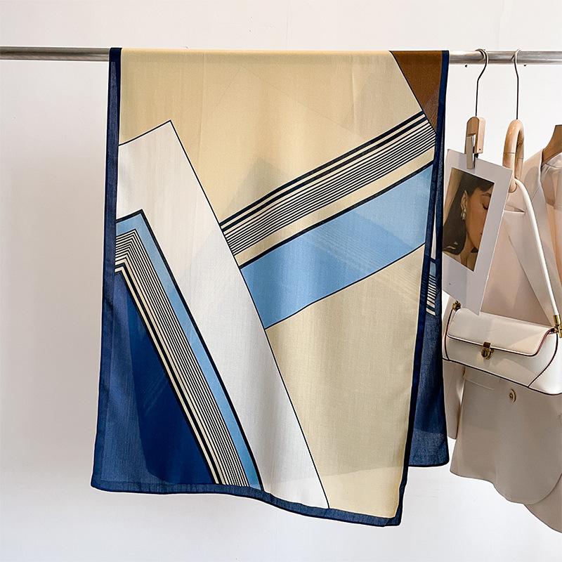 Korean version spring and summer new cotton and linen square scarf thin sunscreen silk scarf shawl air-conditioned room office warm shawl outside 70*180cm