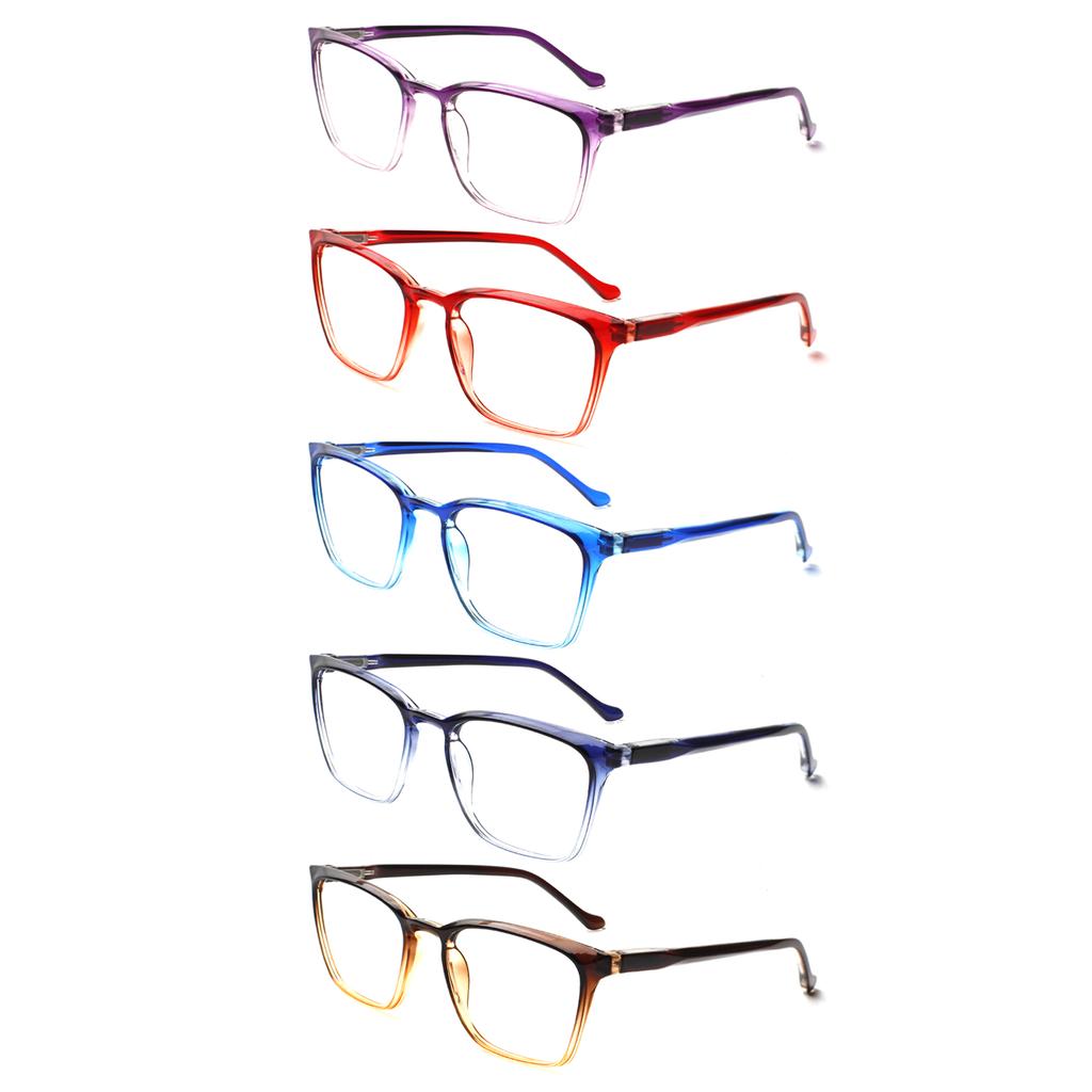 TUREZING Reading Glasses For Men Women Rectangular Gradient Color Fashion Prescription Glasses Lightweight Durable