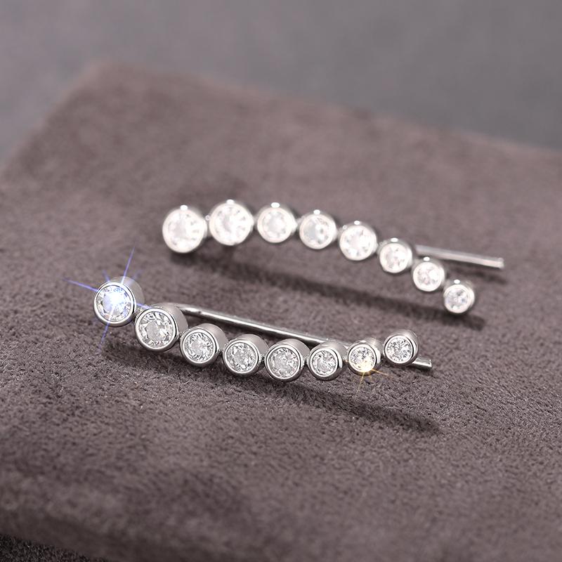

Huitan Sparkling Ruond Cubic Zirconia Hook Earrings Copper Color Simple Stylish Girls Piercing Earrings Statement Zircon Bulk