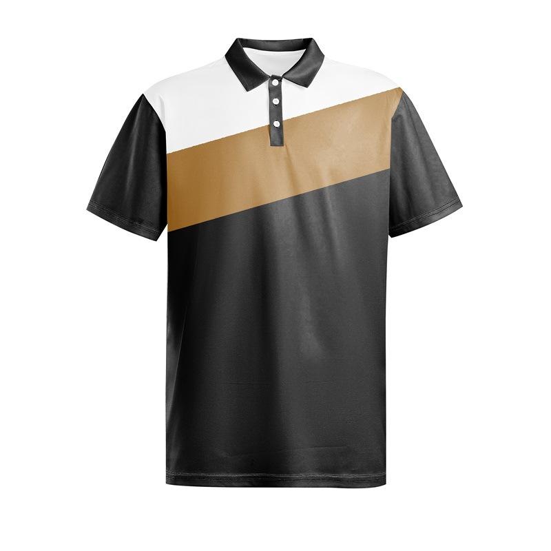 Simple POLO shirt with buttons, short sleeves, fashionable retro style, men's short-sleeve for commuting