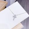 New 925 Sterling Silver Cross Necklace Personality Charm Style Pendant Women Choker Birthday Party Gift Exquisite Jewelry