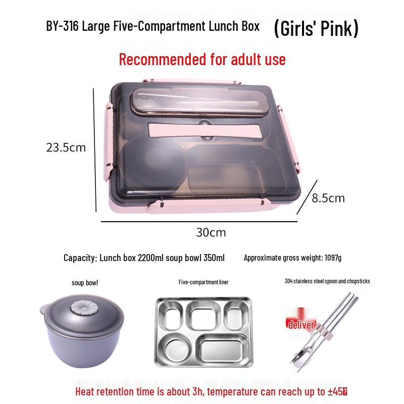 Hongpa 316 Stainless Steel Insulated Antibacterial Lunch Box