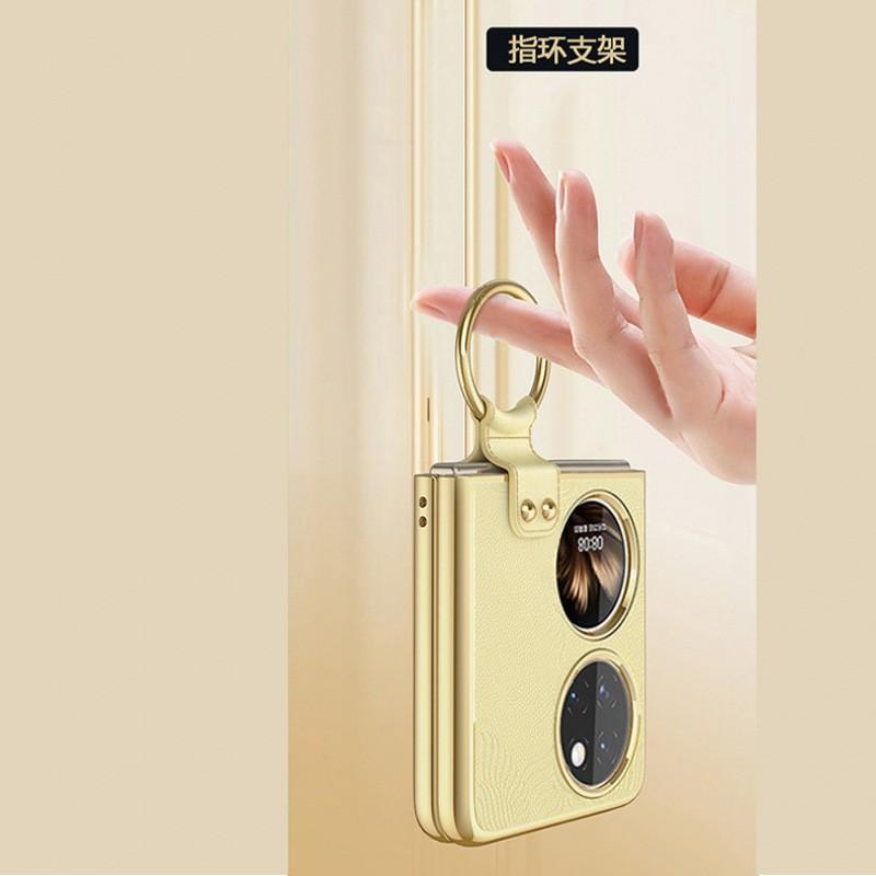 Premium Leather Phone Case P60 Pocket P50 With Integrated Ring Stand Full Coverage Shockproof Protection