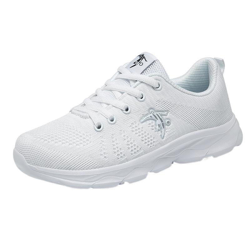 White women's shoes running shoes shock-absorbing soft-soled aerobic running shoes women's mesh breathable sneakers lightweight casual sneakers