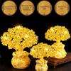 Yellow Crystal Lucky Money Tree Feng Shui Attract Wealth Crystal Wealth Tree Chinese Style Fortune Ornament New Year Decor
