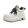 Platform white shoes women's 2025 new autumn and winter shoes women's versatile flat-soled lace-up velvet casual sports board shoes