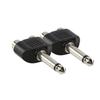 Convenient 1/4 Mono To Dual Phono Female Socket Converter Set of 2