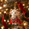 Christmas Party Supplies 2027 New Year Sheep Ornament 2D Acrylic Tree Pendant Xmas Hanging Pendants with String Chinese Zodiac Goat Decor,