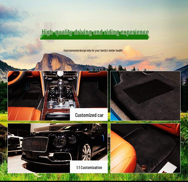 Custom Fit Waterproof Pure Wool Car Floor Mats for Bentley, Mercedes-Benz, Tesla, and Rolls-Royce.