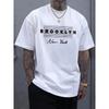 New 2025 Men's Casual Comfortable Breathable Round Neck T-shirt with Letter Printed Pattern Summer Outdoor Loose Top