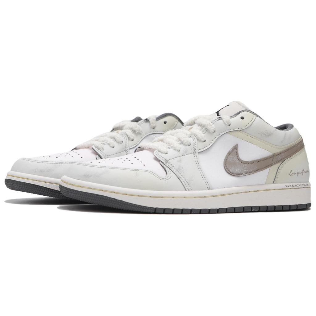 Jordan Air Jordan 1 Abrasion Resistant Low top Vintage Basketball Shoes Women's Jazz White 553560-044(Team24-)