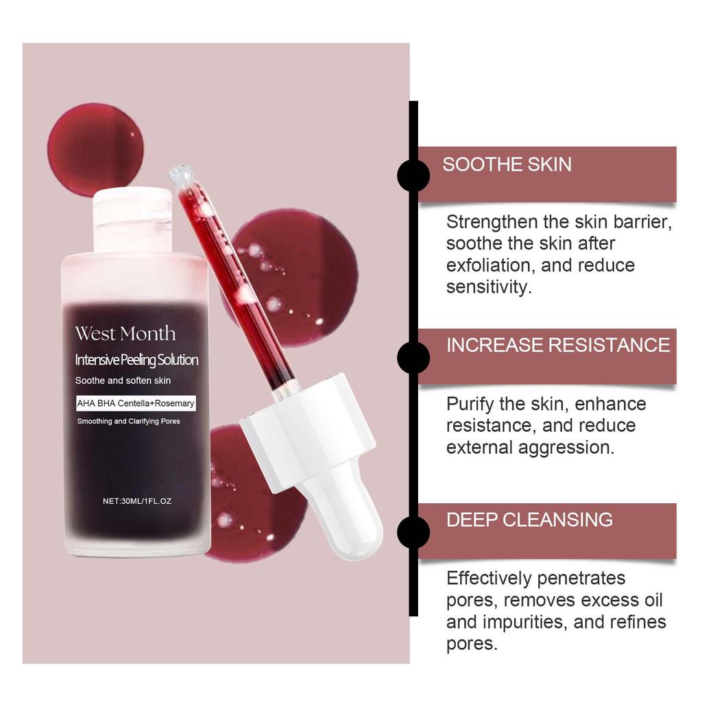 West Month Exfoliating Serum - Hydrating, Moisturizing, Brighten Skin Tone, Pore Cleansing Salicylic Acid for Facial Care-Gift for Women