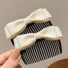 3Pcs Bow Hair Comb, Headgear, Comb in The Back of The Head, Hairpin Temperament, Upside Down Comb in The Forehead, Bangs Finishing, Side Comb.