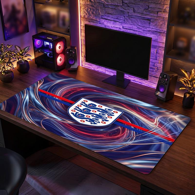 England Football Crest Mouse Pad, Extended Non Slip Rubber Desk Mat for Gaming Office Laptop Fan Gift