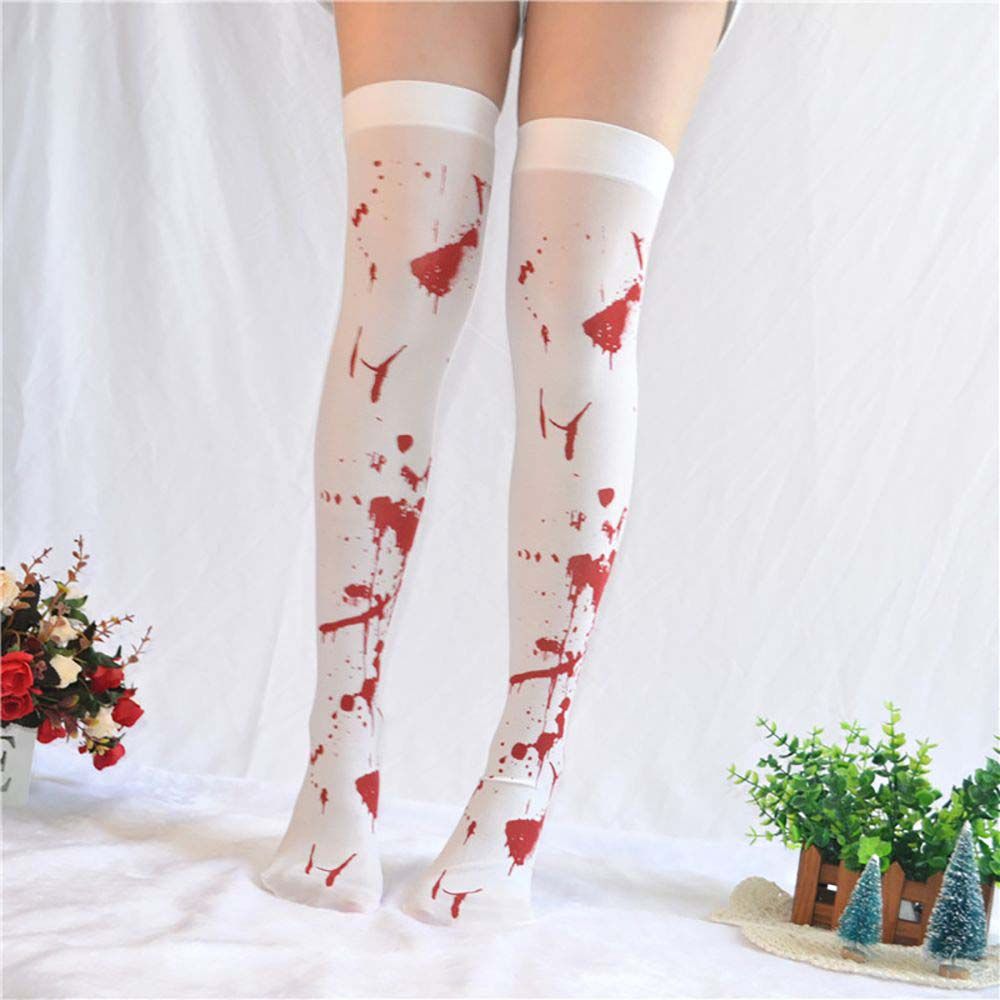 

Cobweb Pattern Cross Cosplay Carnival Festival Socks Women Stockings Halloween Socks Bleeding
