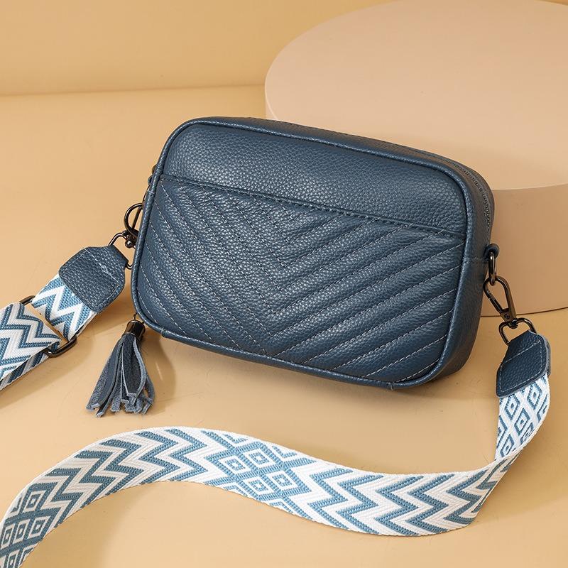 Leather Bag New Fashion Women's Bag Simple Shoulder Messenger Bag First Layer Cowhide Small Square Bag