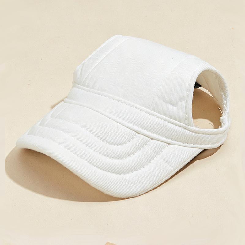 Canvas Pet Baseball Cap Ear Holes Adjustable Sun Visor Hat for Dogs Cats Solid Ins Breathable Summer Outdoor Accessory Multiple