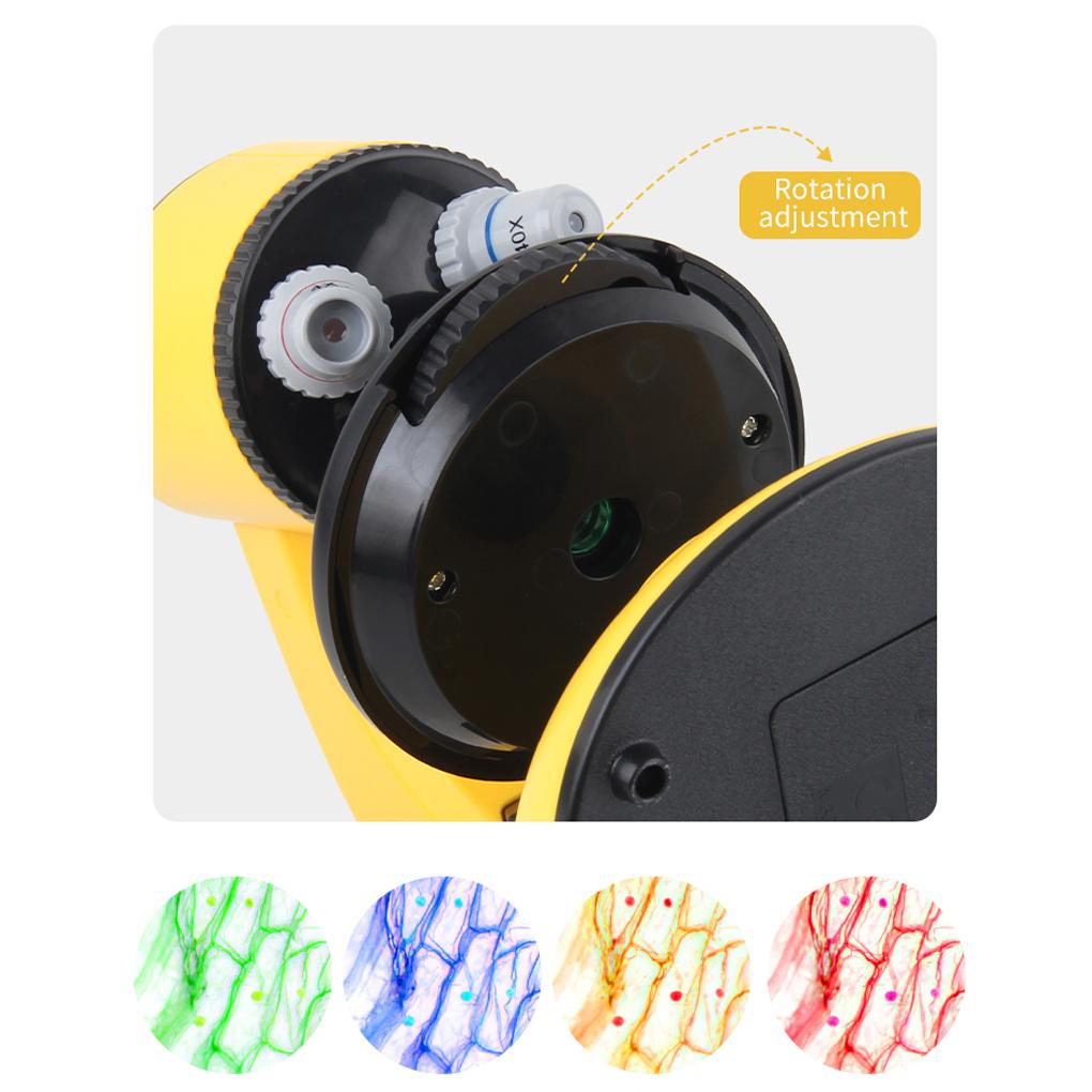Children Students Rotatable Microscope Home Laboratory Adjustable 100X 400X 1200X Magnification Times LED Microscopes Magnifier