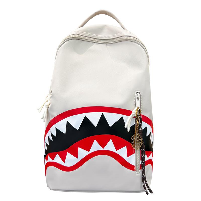 Schoolbag Men's Backpack Travel Bag Fashion Backpack Student School Bag Large Capacity Street Trend Shark Bag