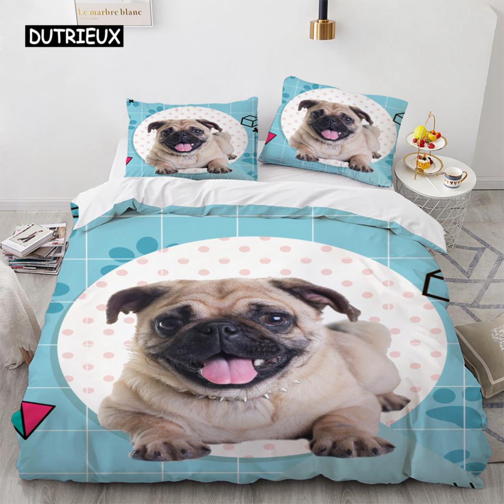 Vodová Akvarelová Psový Obliečka na Perinu King Queen Veľkosť 3D Roztomilý Bežiaci Domáci Maznáčik Šteniatko Posteľná Bielizeň Sada pre Deti Teenagerov Dospelých Labrador Prikrývka Kryt