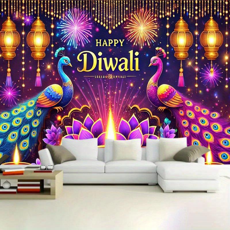 1 Piece Diwali Festival Lantern Festival Celebration Party Banner Background Decoration Multi Functional Celebration Banner
