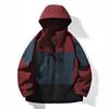 Unisex Color Block Hooded Windbreaker: Windproof & Waterproof Mountaineering Jacket for Spring & Autumn