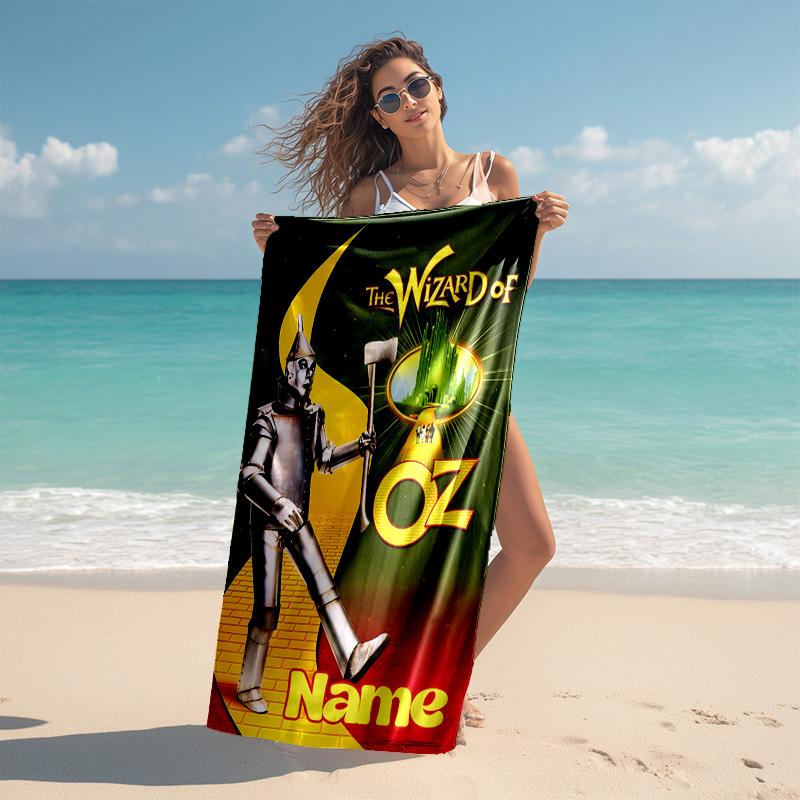 Personalized customized proof beach towel with The Wizard of Oz pattern - soft, absorbent,quick-drying,perfect swimming,camping&bathing