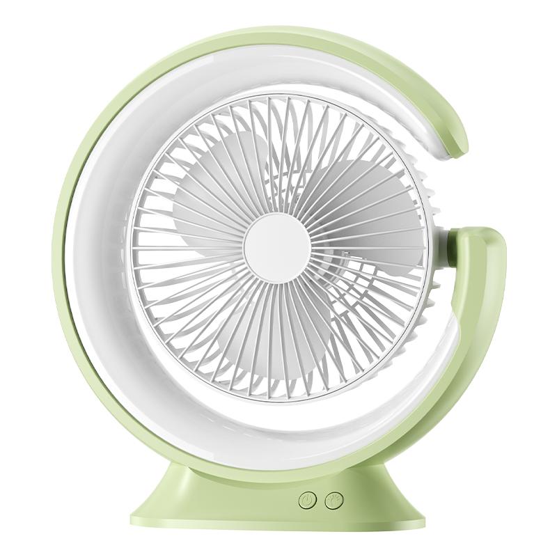 LED Table Light Fan Rechargeable Portable Circulator Electric Fan With LED Lighting Desk Lamp For Bedroom Bedside Reading Lights
