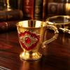 Gold Red Vintage Mini Wine Cup Zinc Alloy Metal Cup Ornament  Shelf Decoration