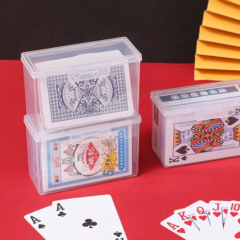 Caixa de Armazenamento de Plástico Transparente para Cartas de Jogo Porta-Cartões de Identificação e de Visita Estojo Durável Portátil Contêiner Colecionável para Cartas