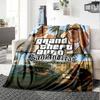 1 buc. Pătură moale din flanelă Grand Theft Auto cu imprimeu de designer O pătură confortabilă pentru toate anotimpurile, perfectă pentru canapea, pat, birou