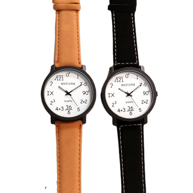 Personality Creative Math Watch Male And Female Student Couple Style Vintage Harajuku Fashion Casual Watch Girl