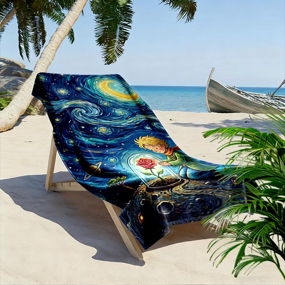 Starry Night Little Prince Design Beach towel quick-drying for travel outdoor sports jogging beach and swimming