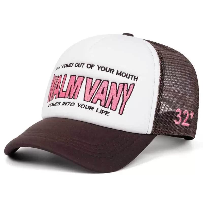 Creative New Baseball Hat WALM VANY Side Lipprint Embroidered Street Hip Hop Hat Daily Leisure Sunshade Hat Unisex Net Hat 54-60CM