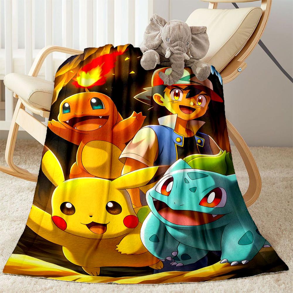 Pikachu Trainer Celebration Blanket Soft & Cozy Perfect for Office Bedding Livingroom for All Seasons Modern Unique Gift for Family and Friends Campin