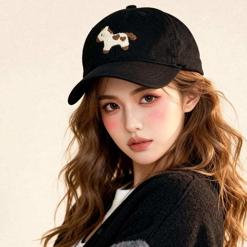 Korean Cute Pony Embroidered Baseball Cap Fashion Versatile Baseball Cap For Women Men