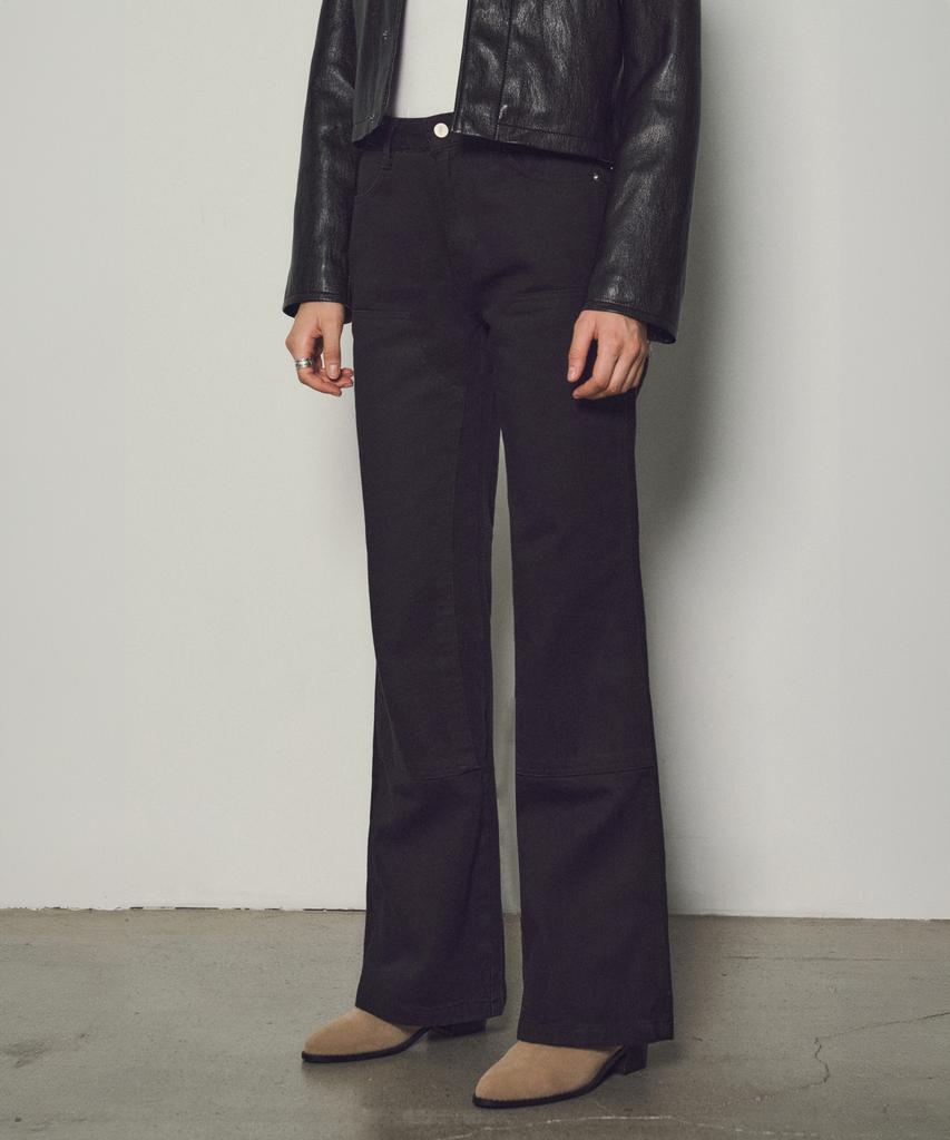 CITTA Double Knee Boot Cut Work Pants_Ctb529(Black)