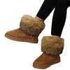 Short Thick-soled Snow Boots Women's Winter Cotton Shoes Solid Color Plush Casual Fluffy Mouth Large Size Snow Boots