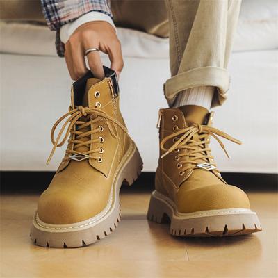 Autumn and Winter Men's Boots Retro and Trendy Styles Outdoor Street 38-46 Young Shoes Thick Soled Lace Up Versatile