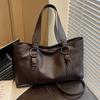 Fashion Womens Soft Leather Tote Bag Large Capacity Commuter Shoulder Bag with Adjustable Strap for Work School Shopping Work Travel Daily Use