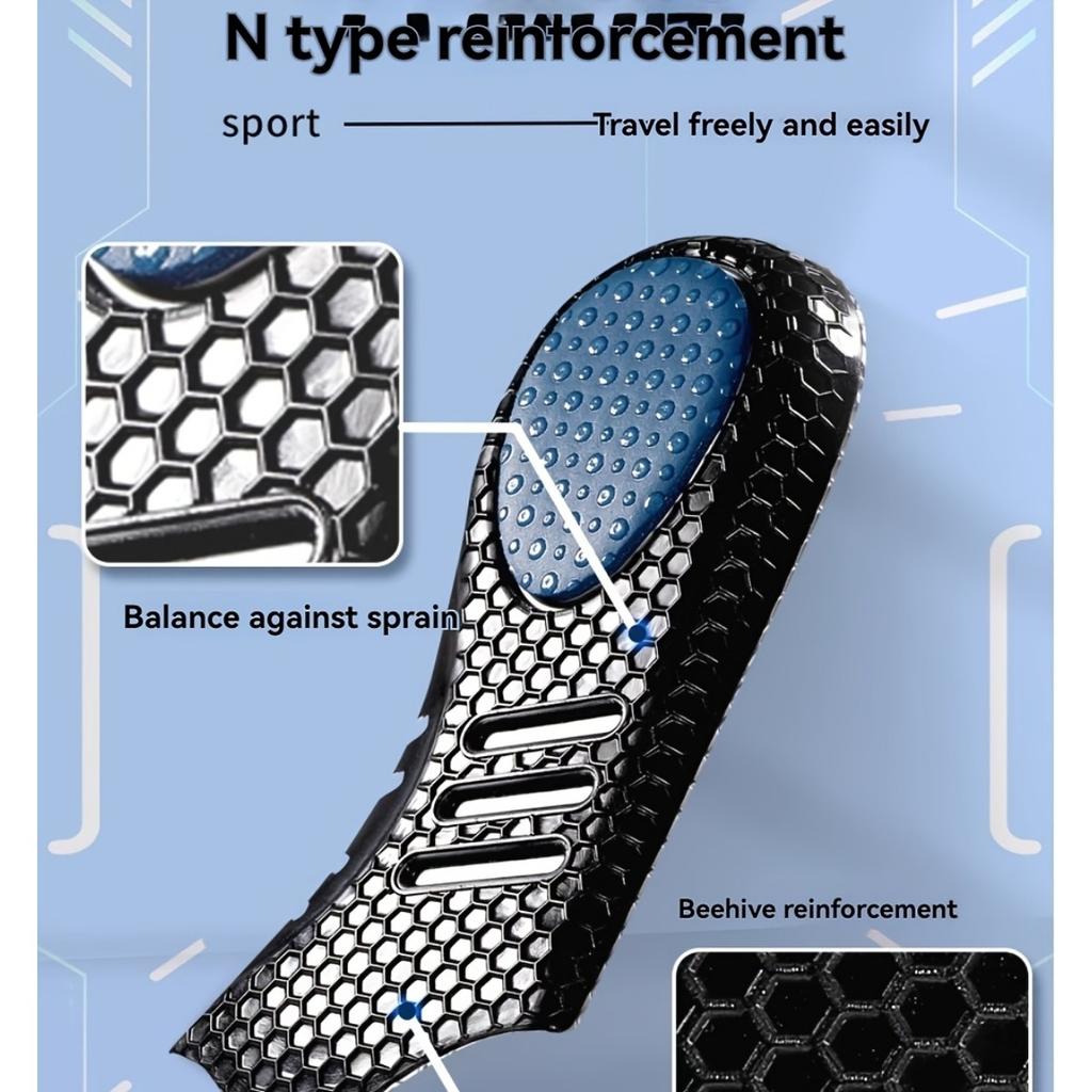 Silicone Sports Insole - Shock-absorbing, Comfortable Cushioning, Suitable for Running and Standing, with Arch Support, Insole