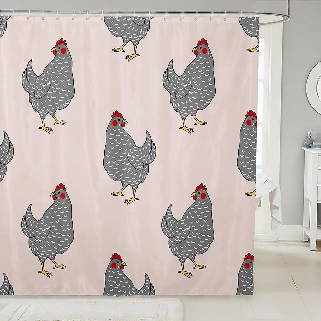 Kids Yellow Rubber Duck Shower Curtain Cartoon Ducks Bath Curtain Funny Animal Bathroom Accessories Cute Animal Fabric Shower