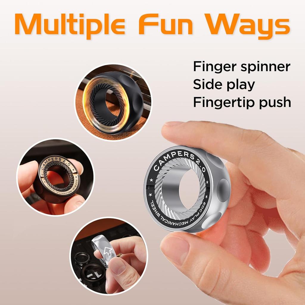Fidget Spinner for Stress Relief, DIY Magnetic Fidget Ring with Engaging Sounds, EDC Stainless Steel Toys, Perfect for Work, Study, Waiting Etc.