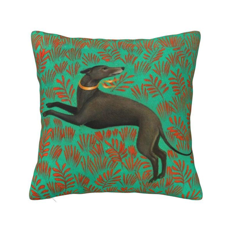 Custom Medieval Greyhound Cushion Cover Whippet Sighthound Dog Soft Luxury Pillows Decor Home
