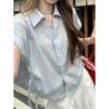Womens Plaid Drawstring Waist Sleeveless Button-Down Shirt