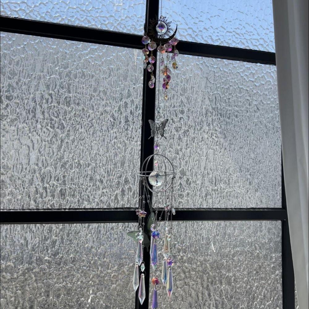 Handmade Crystal Sun Catcher Rainbow Prism Rainbow Prism Window Hanging Sun Moon Pendant Women